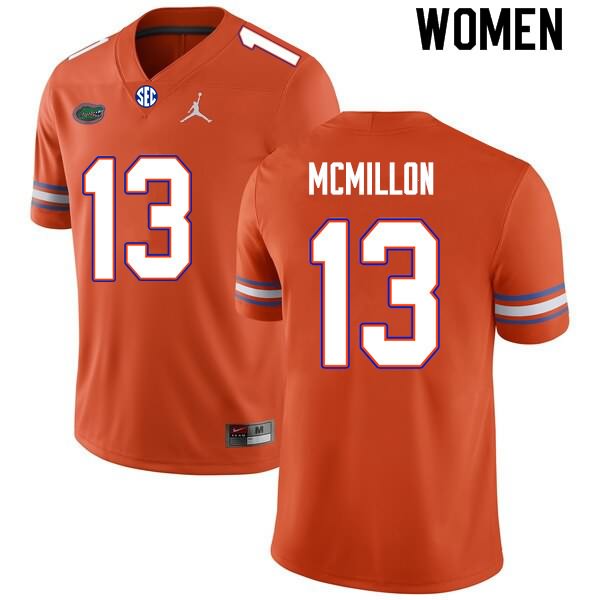 Women's NCAA Florida Gators Donovan McMillon #13 Stitched Authentic Nike Orange College Football Jersey ZWB0665CN